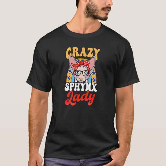 クレイジースフィンクスレディスフィンクス猫 Tシャツ (正面)