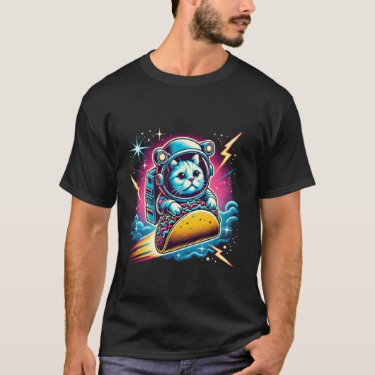 クレイジースペースタコ猫面白い Tシャツ (正面)