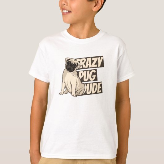 クレイジーパグの男 Tシャツ (正面)