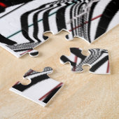 クレイジーファン ブラック ホワイト レッド モダンジャズ ジグソーパズル (側面)