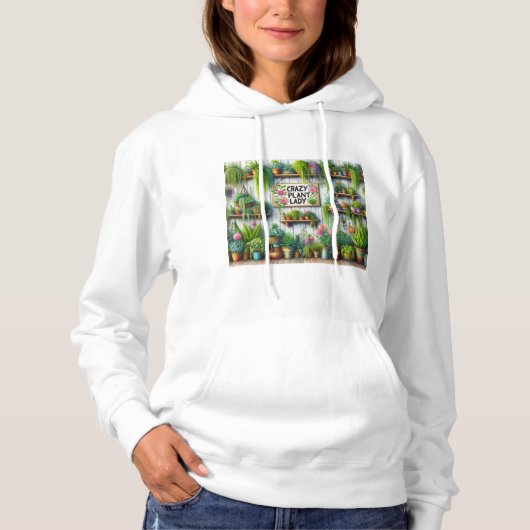 クレイジープラントレディー おもしろTシャツ パーカ (正面)