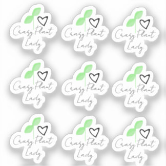クレイジープラントレディ リーフ ハート スクリプト シール