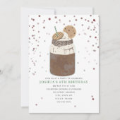 クレイジーミルクシェイクチョコレートクッキーバースデーパーティーイン 招待状 (正面)