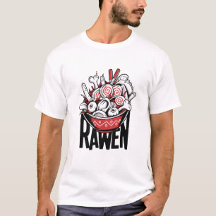 クレイジーラーメン・ヌードル・ゾンビデザイン Tシャツ