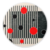 「クレイジーレッドドッツ」セラミックドアノブ セラミックノブ (正面)