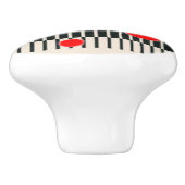 「クレイジーレッドドッツ」セラミックドアノブ セラミックノブ (側面)