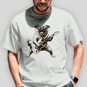 クレイジーロックスターのパグがエレキギターを激しく演奏 Tシャツ