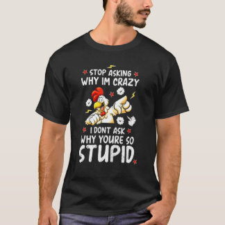クレイジー養鶏農家女性農家 Tシャツ