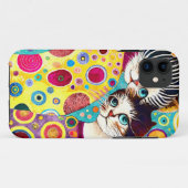 クレイジー・アブストラクト・クールキャッツ Case-Mate iPhoneケース (裏面(横))