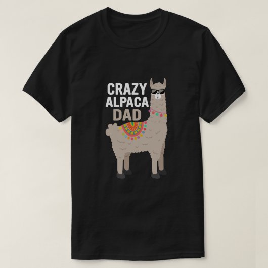 クレイジー・アルパカ・ダッド Tシャツ (デザイン正面)