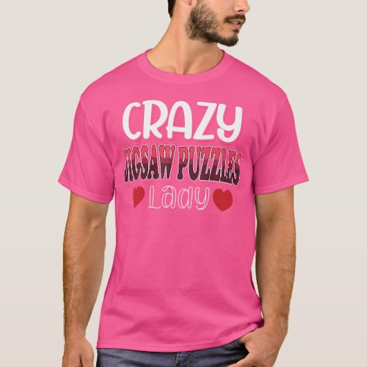 クレイジー ジグソーパズル レディ 女性 Tシャツ (正面)