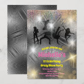 クレイジー ディスコ サイケデリック バースデー 招待状 (正面/裏面)