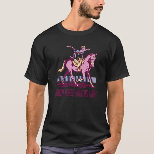 クレイジー・ホースの曲芸師の女性 曲芸の馬 Tシャツ (正面)