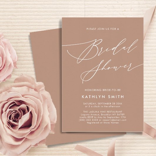 クレイスクエレガントリッモダントシンプルブライダルシャワー 招待状