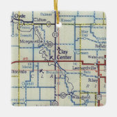 クレイセンターKSヴィンテージマップ セラミックオーナメント (正面)