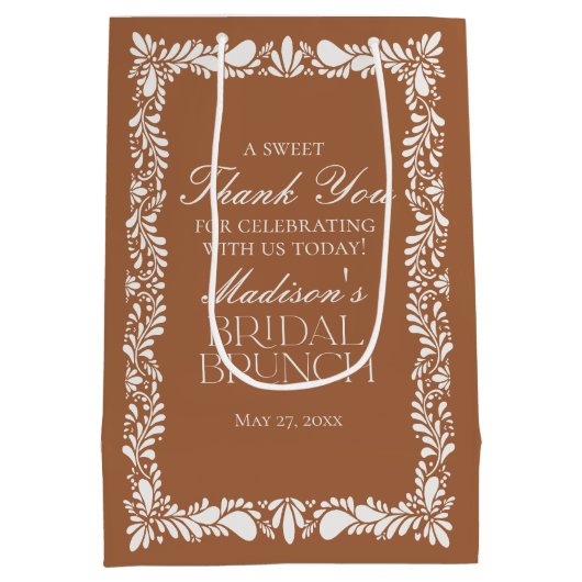 クレイタイルタラベラフィスペインのエスタ結婚式の引き出物 ミディアムペーパーバッグ (裏面)