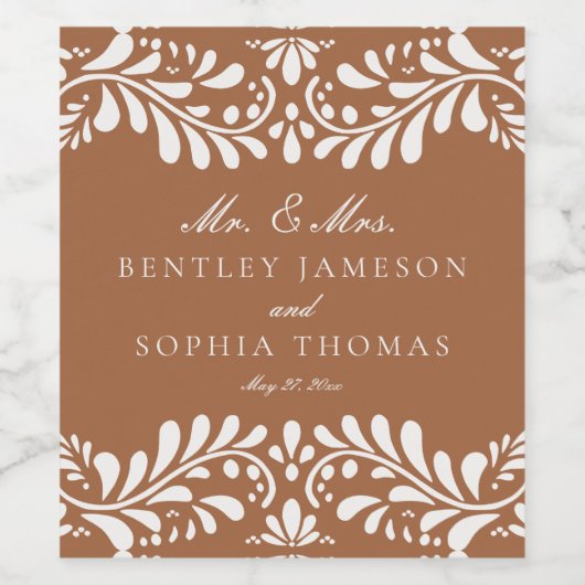 クレイタラベラタイルスペインのフィエスタ結婚ズ ワインラベル (シングルラベル)