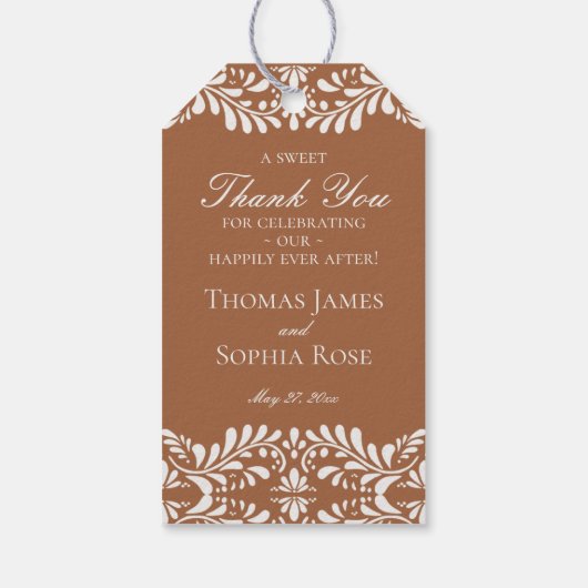 クレイタラベラタイルフィエスタウェディングパーティーの好意 ギフトタグ (裏面)