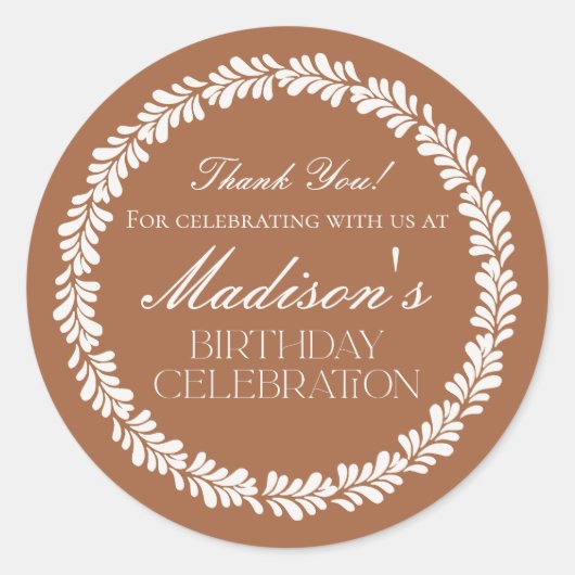 クレイタラベラタイルフィスペインのエスタ誕生日フリット ラウンドシール (正面)