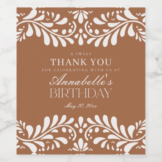 クレイタラベラタイルフィスペインのエスタ誕生日 ワインラベル (シングルラベル)