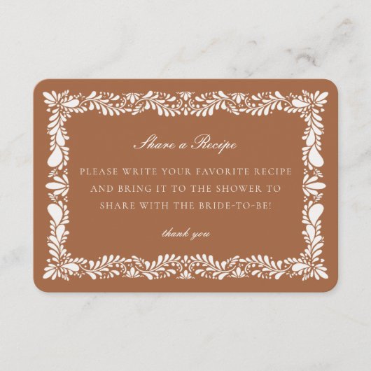 クレイタラベラタイル共有レシピ招待状インサート エンクロージャーカード (正面)