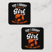 クレイターゲット射撃、 発砲Yep、私は女の子の贈り物のように撮影 スクエア名刺 (正面/裏面)