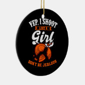 クレイターゲット射撃、 発砲Yep、私は女の子の贈り物のように撮影 セラミックオーナメント (右)