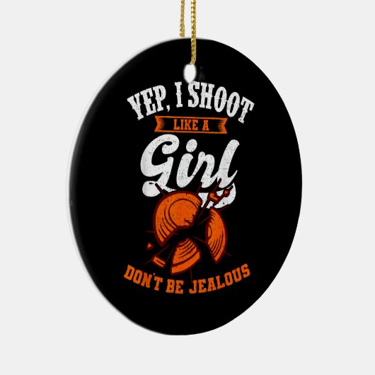 クレイターゲット射撃、 発砲Yep、私は女の子の贈り物のように撮影 セラミックオーナメント (右)