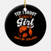 クレイターゲット射撃、 発砲Yep、私は女の子の贈り物のように撮影 セラミックオーナメント (裏面)