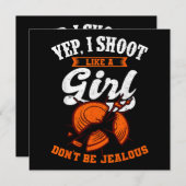 クレイターゲット射撃、 発砲Yep、私は女の子の贈り物のように撮影 招待状 (正面/裏面)