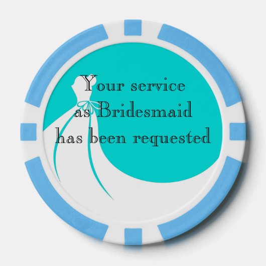 クレイトランプのポーカーチップメイド・オブ・オーナー（花嫁付き添い人）またはブライドメイド招待状 ポーカーチップ (正面)