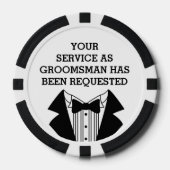 クレイトランプのポーカーチップ花婿介添人またはグロムスマン招待状 ポーカーチップ (正面)