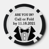 クレイトランプのポーカーチップ花婿介添人またはグロムスマン招待状 ポーカーチップ (裏面)