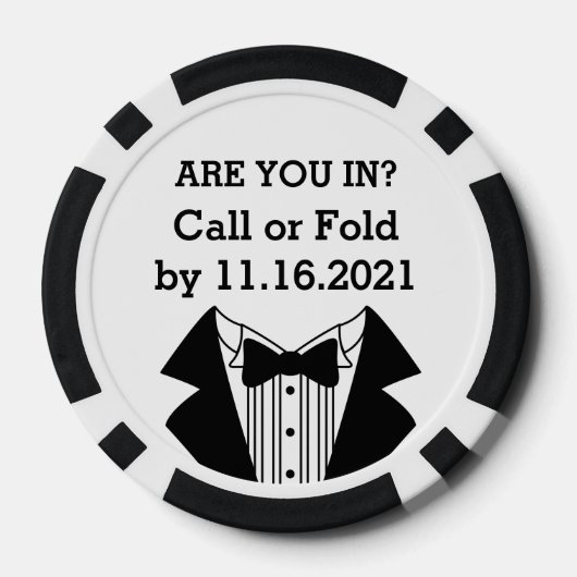 クレイトランプのポーカーチップ花婿介添人またはグロムスマン招待状 ポーカーチップ (裏面)