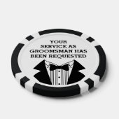 クレイトランプのポーカーチップ花婿介添人またはグロムスマン招待状 ポーカーチップ (シングル)