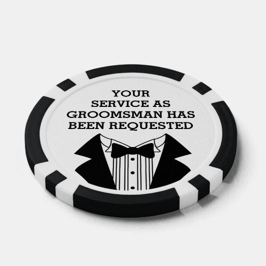 クレイトランプのポーカーチップ花婿介添人またはグロムスマン招待状 ポーカーチップ (シングル)