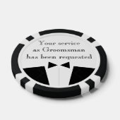 クレイトランプのポーカーチップ花婿介添人またはグロムスマン招待状 ポーカーチップ (シングル)