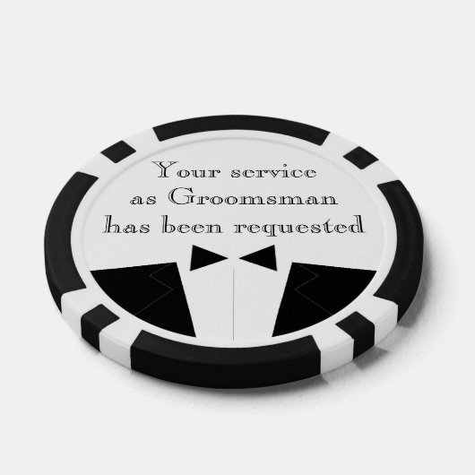 クレイトランプのポーカーチップ花婿介添人またはグロムスマン招待状 ポーカーチップ (シングル)