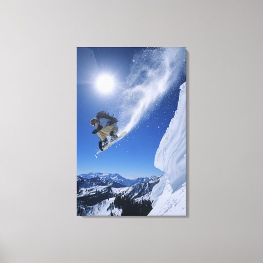 クレイトンからスネーククリークキャニオンにジャンプ3 キャンバスプリント (正面)