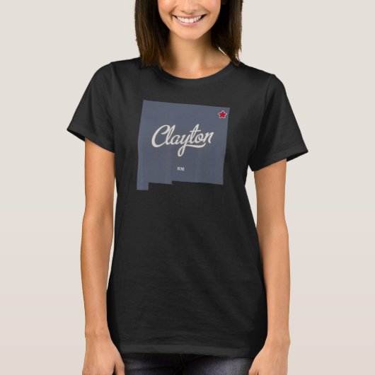 クレイトンニューメキシコNMの地図 Tシャツ (正面)