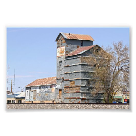 クレイトン、ニューメキシコ、穀物ミル、エレベーター フォトプリント (正面)