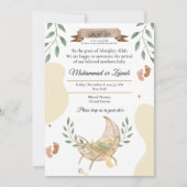 クレイドルユニセックスムスリムベビー誕生の発表 招待状 (正面)