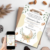 クレイドルユニセックスムスリムベビー誕生の発表 招待状