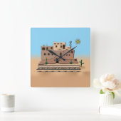 クレイハウス スクエア壁時計 (ホーム)