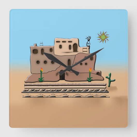 クレイハウス スクエア壁時計 (正面)