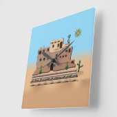 クレイハウス スクエア壁時計 (傾斜)