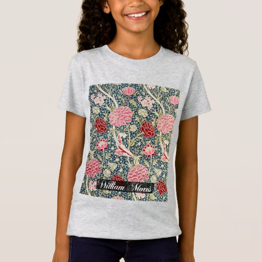 クレイパターン - 花と葉 - ウィリアムモリス Tシャツ (正面)