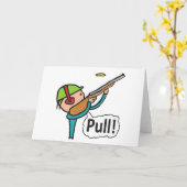 クレイピジョントラップ射撃、 発砲 カード (黄色い花)