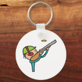 クレイピジョントラップ射撃、 発砲 キーホルダー (正面)