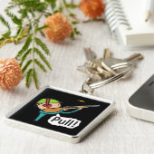 クレイピジョントラップ射撃、 発砲 キーホルダー (側面)